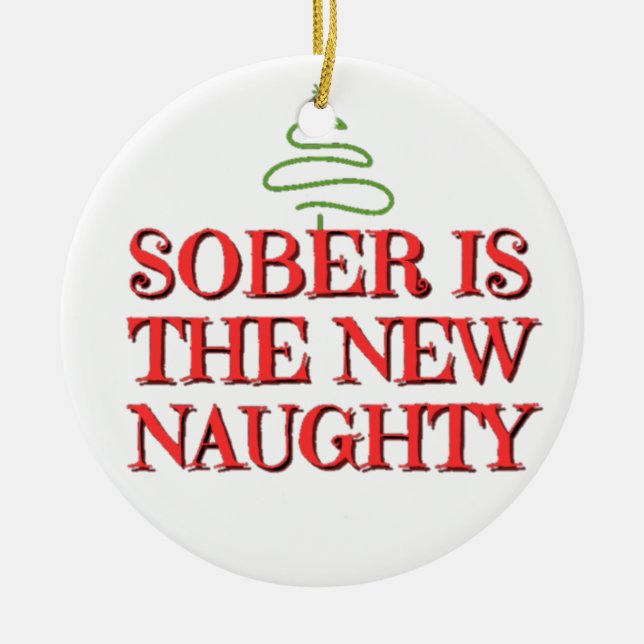 Soberiety christmas ceramic tree decoration (Front)