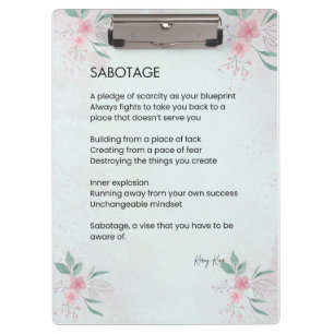 Sobotage - Awareness Self Love Poem Clipboard