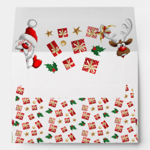 Sobre para navidad con papá Noel con regalo Envelope