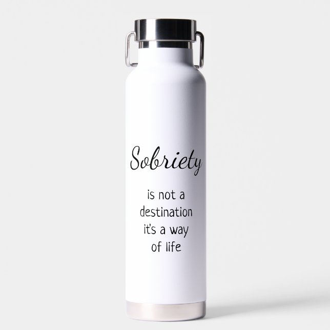 Sobriety Affirmation Custom Name and Sober Date Water Bottle (Front)