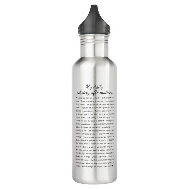 Sobriety Affirmations Any Name Date Custom 710 Ml Water Bottle (Left)