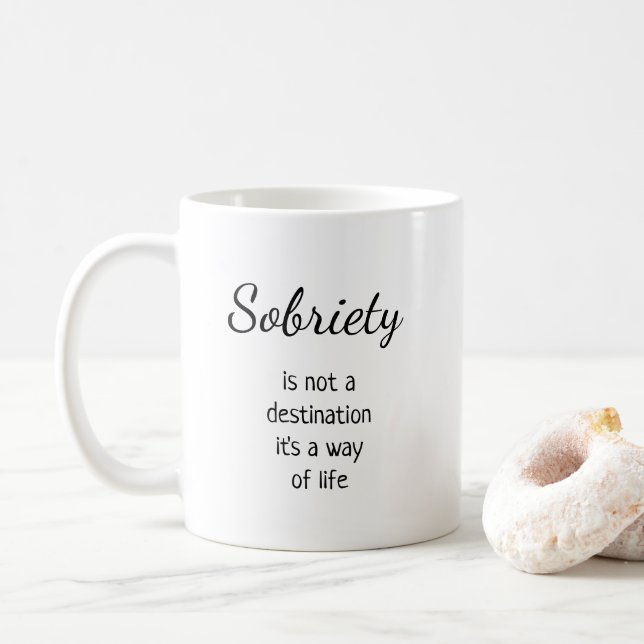 Sobriety Anniversary Custom Name & Sober Date Coffee Mug (With Donut)