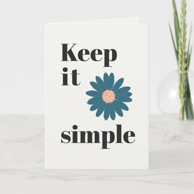 Sobriety Birthday Keep it Simple Card (Front)
