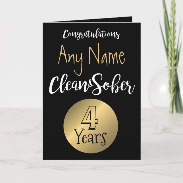 Sobriety card 12 step sober anniversary birthday (Front)
