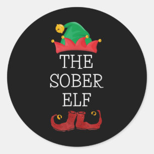 Sobriety Celebration Soberversary Christmas Sober  Classic Round Sticker