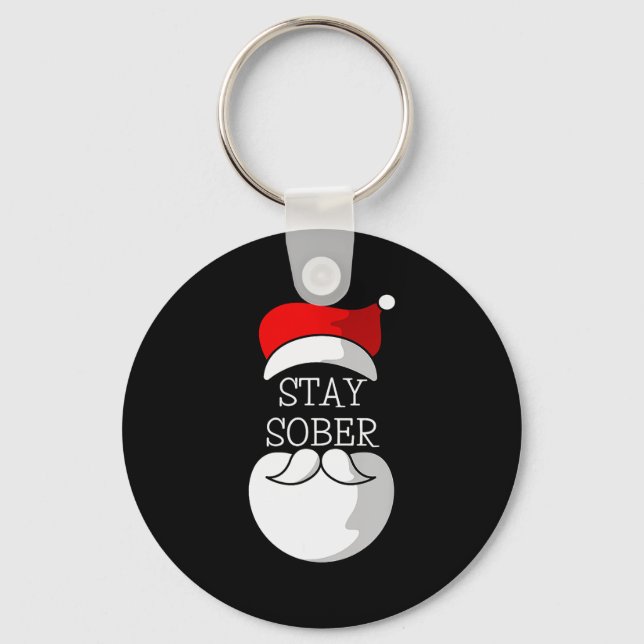 Sobriety Celebration Soberversary Christmas Stay S Key Ring (Front)