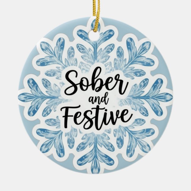 Sobriety christmas ceramic tree decoration (Front)