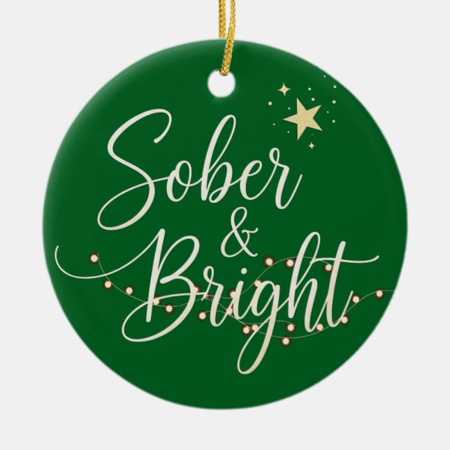Sobriety christmas  ceramic tree decoration (Front)