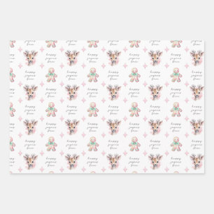Sobriety Gift Paper, Pastel Sober Xmas Support Wrapping Paper Sheet