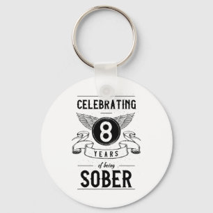 Sobriety Gift Recovery Anniversary 8 Years Sober  Key Ring