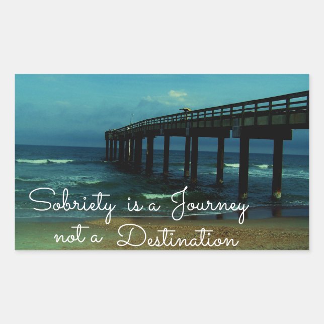 Sobriety is a Journey Rectangular Sticker (Front)