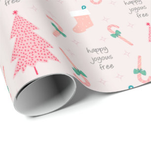 Sobriety Pink Pastel Christmas Gift  Wrapping Paper