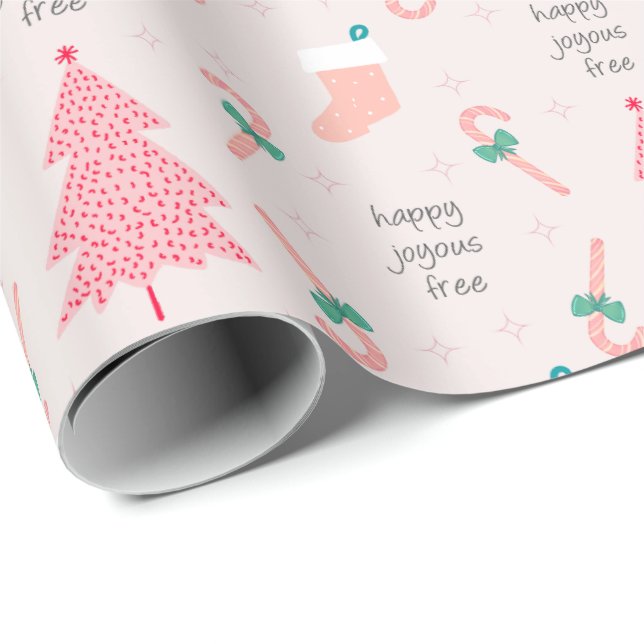 Sobriety Pink Pastel Christmas Gift  Wrapping Paper (Roll Corner)