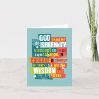 Sobriety Recovery Card - Serenity Sobriety Prayer