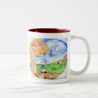 Sobs in autumn Two-Tone coffee mug