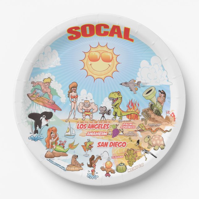 SoCal Beach Paradise Paper Plate (Front)
