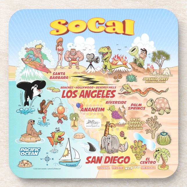 SoCal Cartoon Coaster (Front)