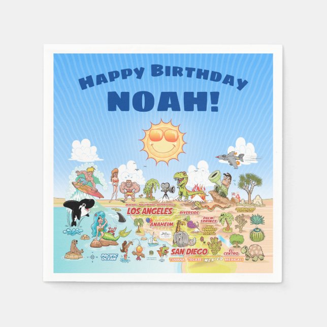 SoCal Custom Birthday Napkins (Front)