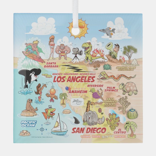 SoCal Square Glass Tree Decoration (Front)