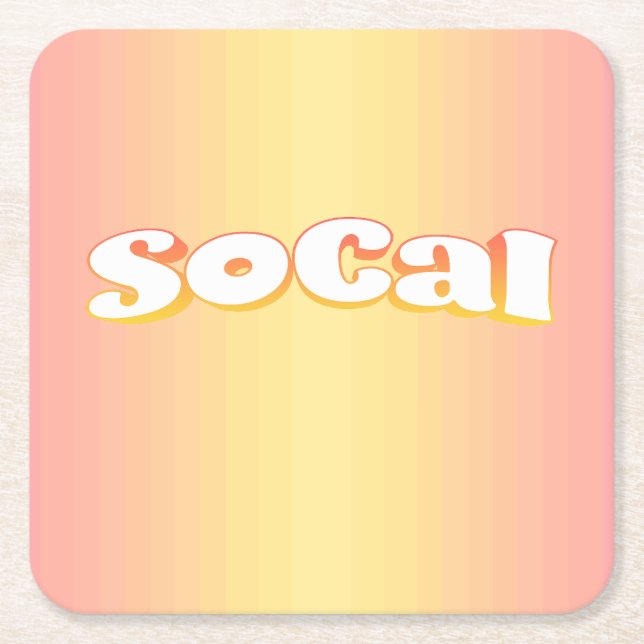 SoCal Square Paper Coaster (Front)