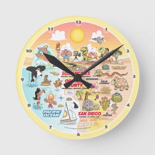 SoCal Sunset Round Clock (Front)