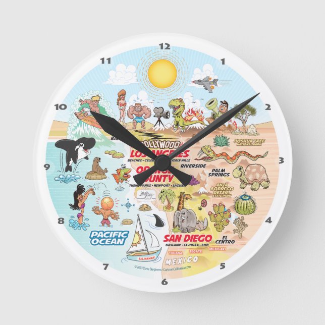 SoCal Sunset Round Clock (Front)