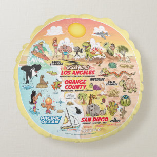 SoCal Sunset Round Cushion