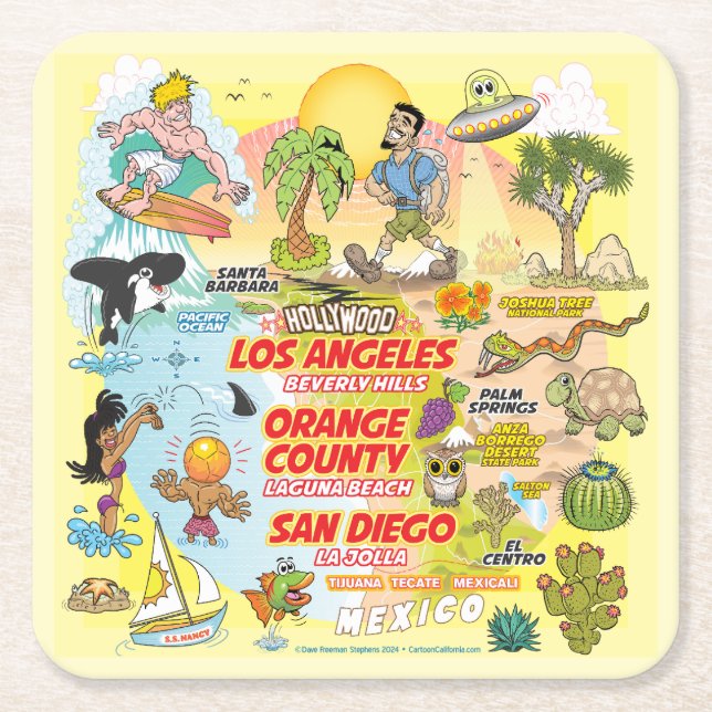 SoCal Sunset Square Paper Coaster (Front)