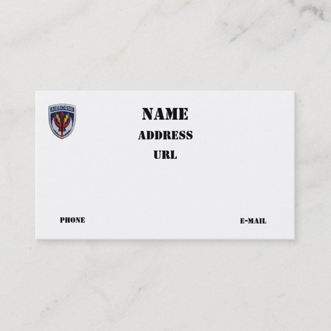 SOCCENT USCENTCO Special ops central vets patch Business Card (Front)