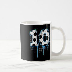 Soccer 10 Year Old Ice Cream Drip Youth 10th Birth Coffee Mug
