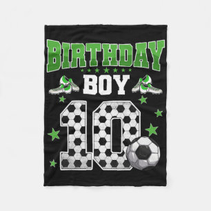 Soccer 10th Birthday Boy 10 Year Old Sport 10yr Bo Fleece Blanket