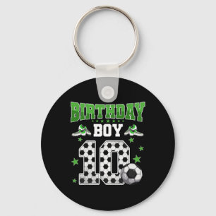 Soccer 10th Birthday Boy 10 Year Old Sport 10yr Bo Key Ring