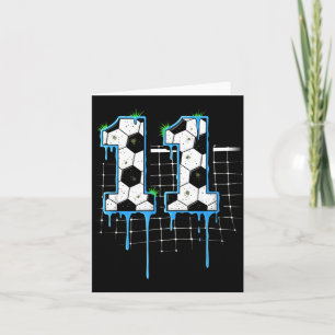Soccer 11 Year Old Ice Cream Drip Youth 11th Birth Card