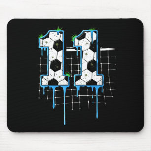 Soccer 11 Year Old Ice Cream Drip Youth 11th Birth Mouse Mat
