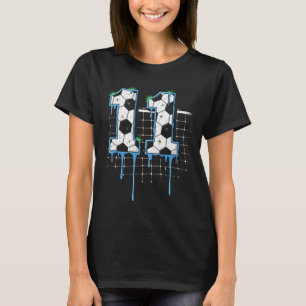 Soccer 11 Year Old Ice Cream Drip Youth 11th Birth T-Shirt