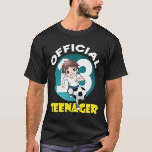 Soccer 13 Year Old Birthday Boy Shirt Official