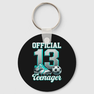 Soccer 13 Year Old Birthday Boy Thirteen Teenager  Key Ring