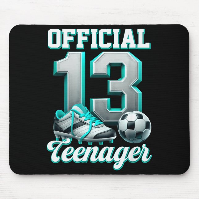 Soccer 13 Year Old Birthday Boy Thirteen Teenager  Mouse Mat (Front)