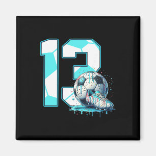 Soccer 13th Birthday 13 Year Old Ice Cream Drip Bd Magnet