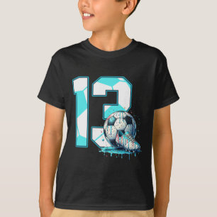 Soccer 13th Birthday 13 Year Old Ice Cream Drip Bd T-Shirt