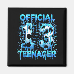 Soccer 13th Birthday Ice Cream Drip Official Teena Magnet