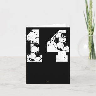 Soccer 14th Birthday 14 Years Old Ball Number Kid Card