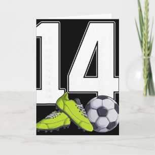 Soccer 14th Birthday Footller Boys 14 Year Old Card