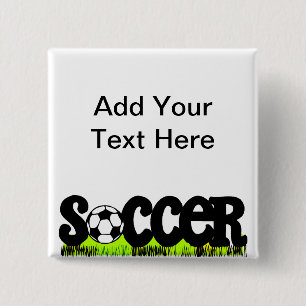 Soccer 15 Cm Square Badge