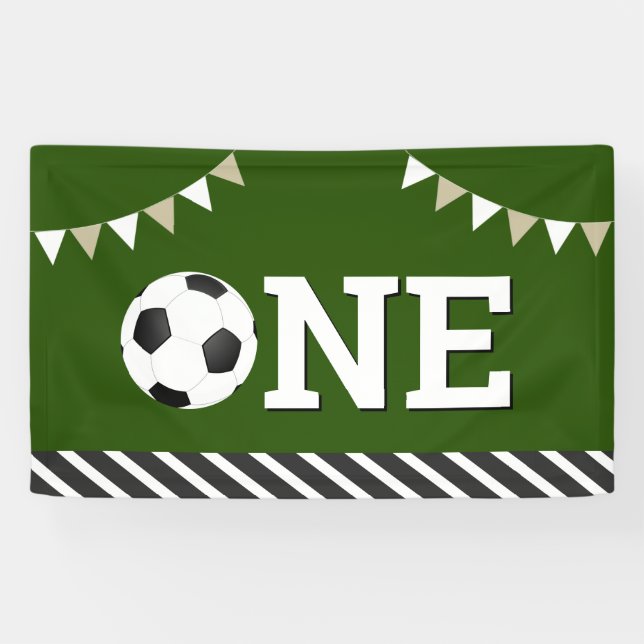Soccer 1st Birthday Party Banner (Horizontal)