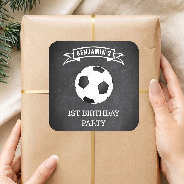 Soccer 1st Birthday Party Favour Sticker (Creator Uploaded)