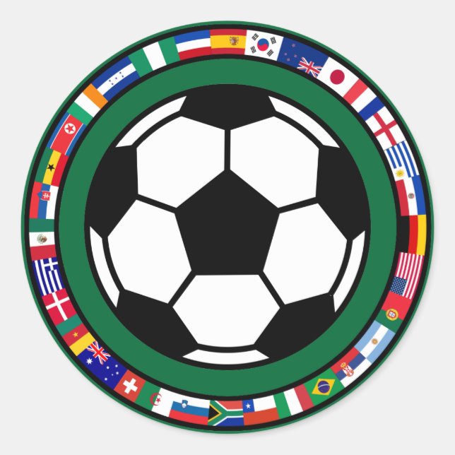 Soccer 2010 classic round sticker (Front)