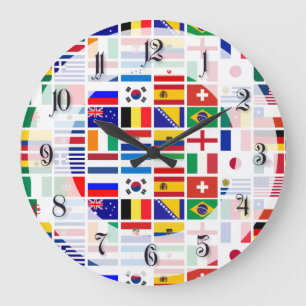 SOCCER 2014 emblem pattern Large Clock