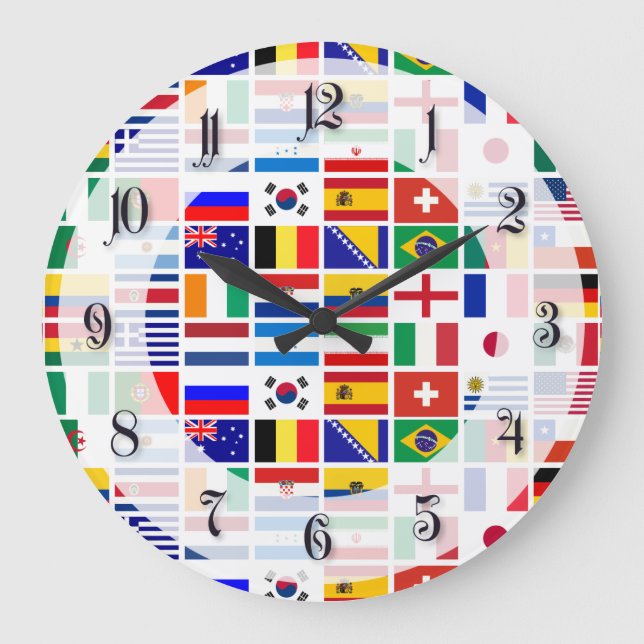 SOCCER 2014 emblem pattern Large Clock (Front)
