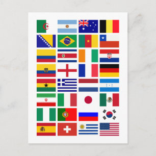SOCCER 2014 emblem pattern Postcard